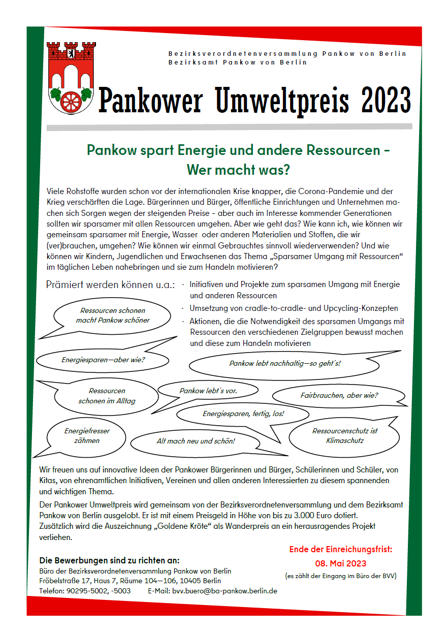 pankower umweltpreis Flyer