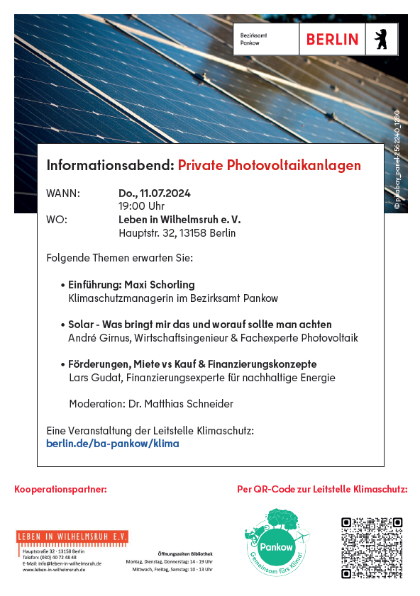Informationsabend: Private Photovoltaikanlagen