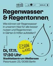 HowToKiez: Regenwasser & Regentonnen, 17. November, Stadtteilzentrum Weißensee